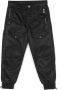Moschino Kids Cargo broek met geborduurd logo Zwart - Thumbnail 1