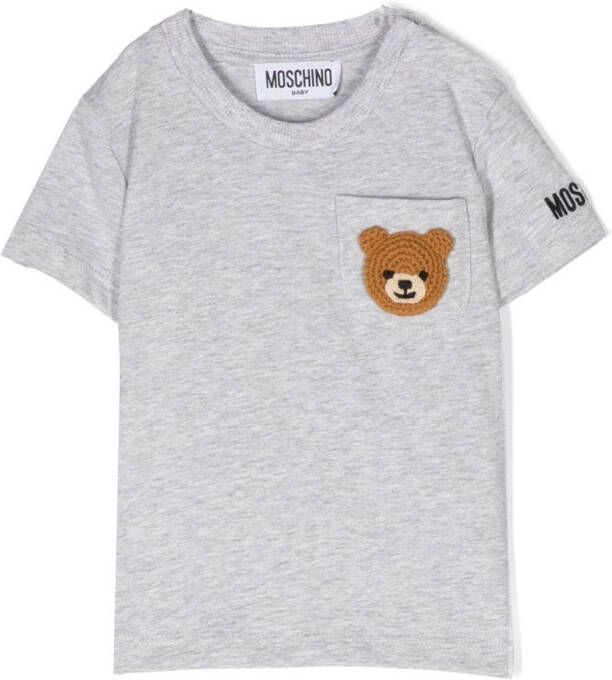 Moschino Kids T-shirt met ronde hals Grijs