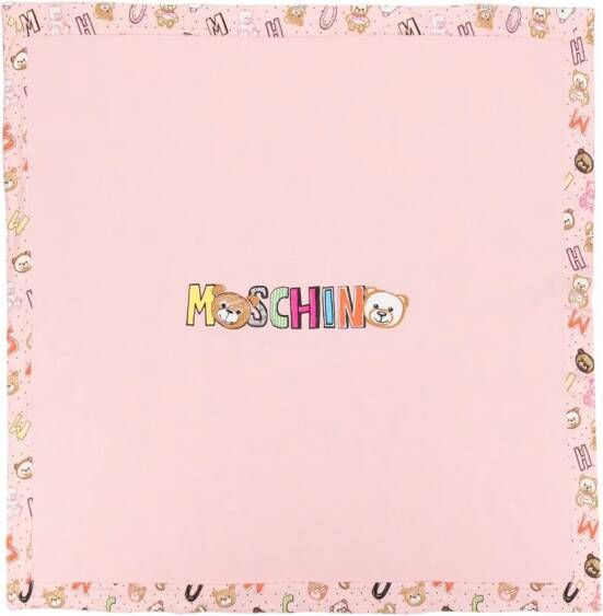 Moschino Kids Deken met teddybeerprint Roze