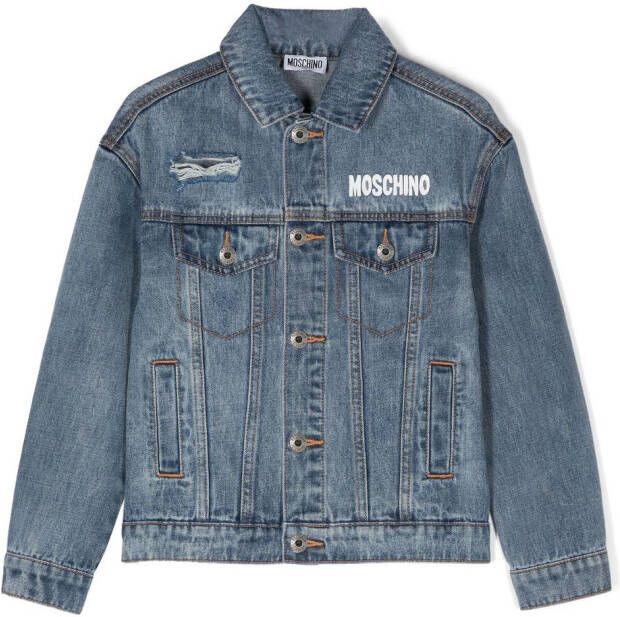 Moschino Kids Denim jack Blauw
