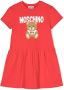 Moschino Kids Gesmockte jurk Rood - Thumbnail 1