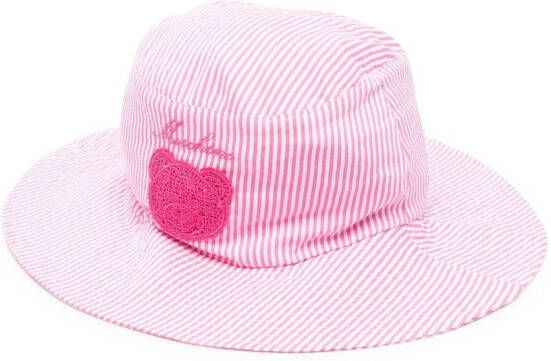 Moschino Kids Gestreepte hoed Roze