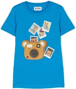 Moschino Kids T-shirt met grafische print Blauw