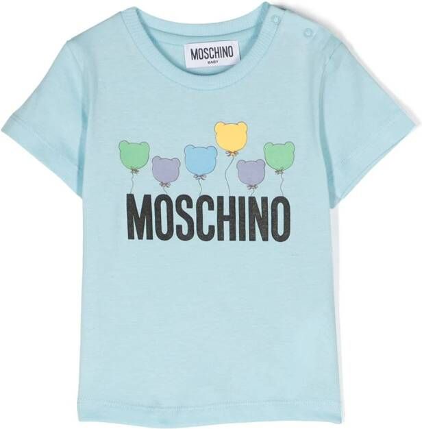 Moschino Kids T-shirt met grafische print Blauw