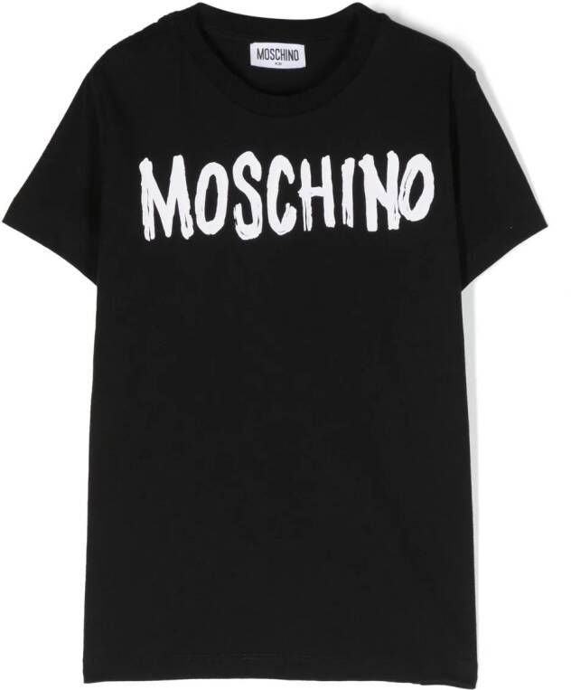 Moschino Kids T-shirt met logo Zwart