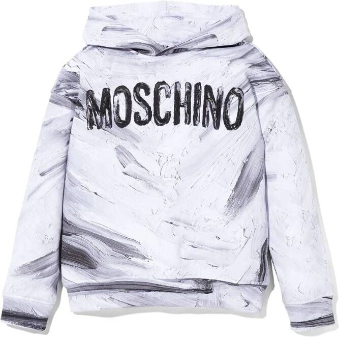 Moschino Kids Hoodie met logoprint Wit