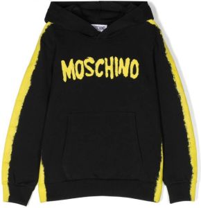 Moschino Kids Hoodie met logoprint Zwart