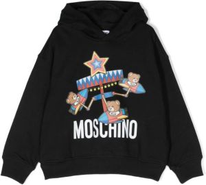 Moschino Kids Hoodie met print Zwart