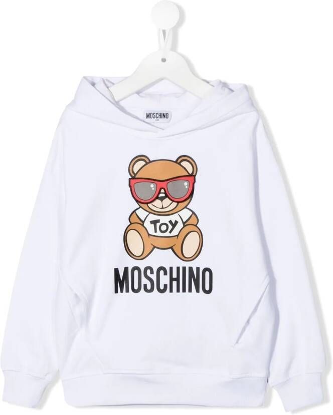 Moschino Kids Hoodie met teddybeerprint Wit