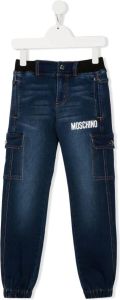 Moschino Kids Jeans met cargo zak Blauw