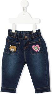 Moschino Kids Jeans met logoprint Blauw