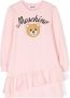 Moschino Kids Jurk met geborduurd logo Roze - Thumbnail 1