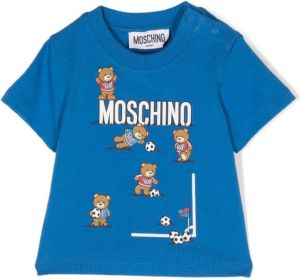 Moschino Kids Katoenen T-shirt Blauw
