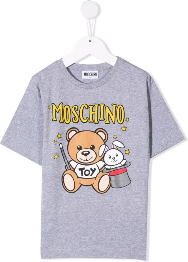 Moschino Kids Katoenen T shirt kinderen Spandex Elastane katoen 10 Grijs