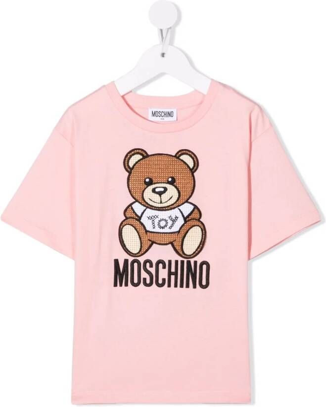 Moschino Kids Katoenen T-shirt Roze
