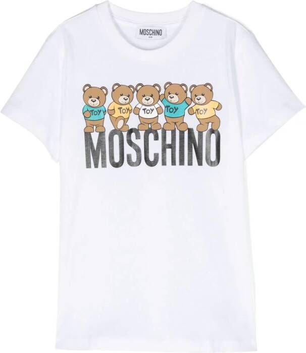 Moschino Kids Katoenen T-shirt Wit