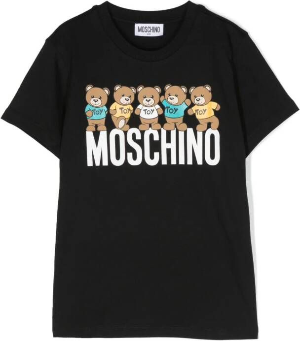 Moschino Kids Katoenen T-shirt Zwart