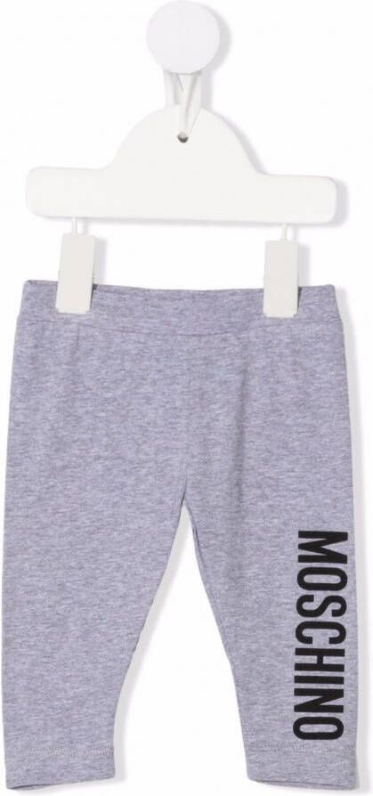 Moschino Kids Legging met logoprint Grijs