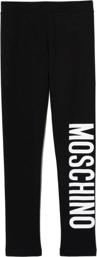 Moschino Kids Legging met logoprint Zwart