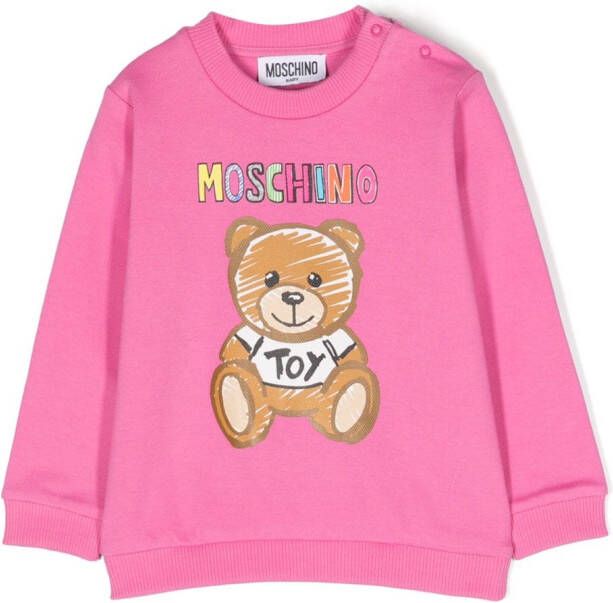 Moschino Kids Sweater met print Roze