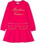 Moschino Kids Sweaterjurk met geborduurd logo Roze - Thumbnail 1
