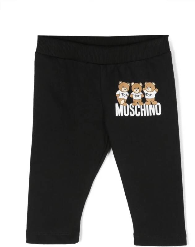 Moschino Kids Legging met logoprint Zwart