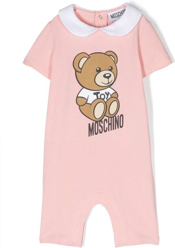 Moschino Kids Romper met logoprint Roze
