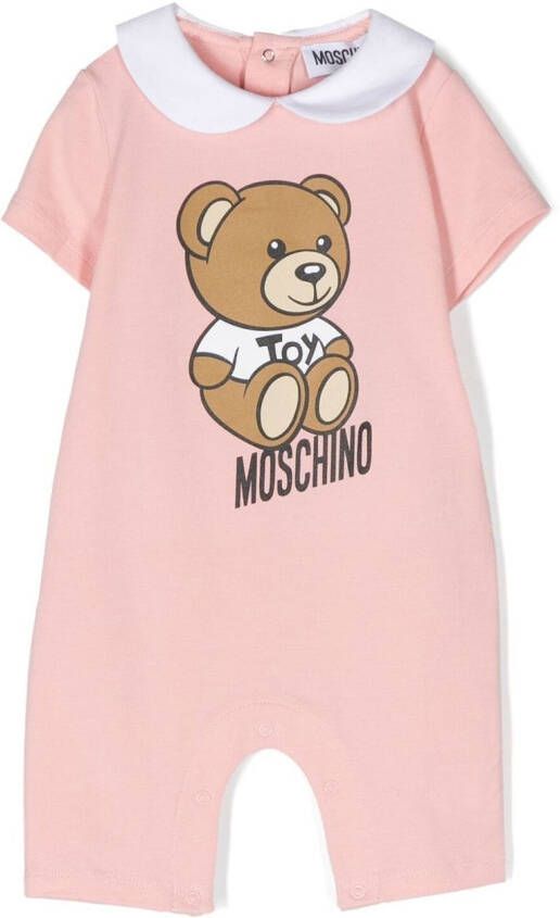 Moschino Kids Romper met logoprint Roze