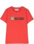 Moschino Kids T-shirt met logoprint Rood - Thumbnail 1