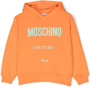 Moschino Kids Hoodie met logoprint Oranje