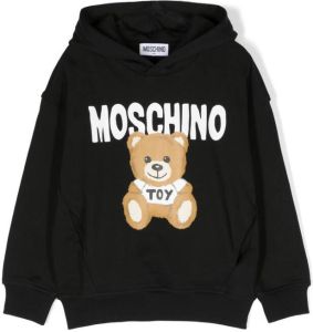 Moschino Kids Hoodie met logoprint Zwart