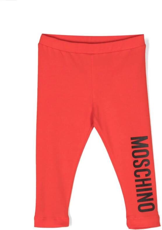 Moschino Kids Legging met logoprint Rood