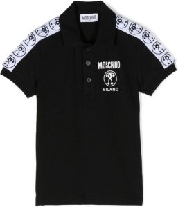 Moschino Kids Poloshirt met logoprint Zwart