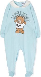 Moschino Kids Pyjama met logoprint Blauw