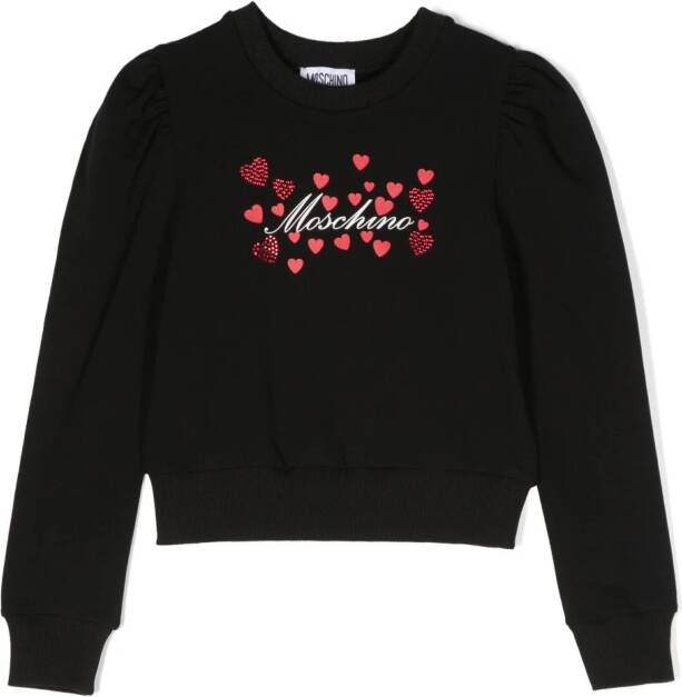 Moschino Kids Sweater met logoprint Zwart