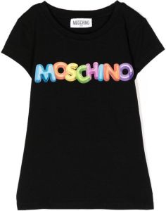 Moschino Kids T-shirt met logoprint Zwart