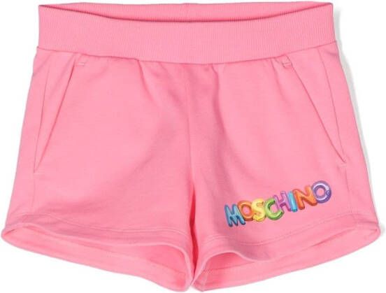 Moschino Kids Shorts met logoprint Roze