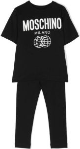 Moschino Kids T-shirt en legging met logoprint Zwart