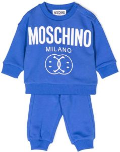 Moschino Kids Trainingspak met logoprint Blauw