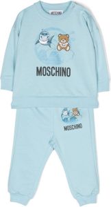 Moschino Kids Joggingpak met logoprint Blauw
