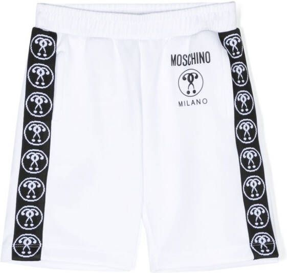 Moschino Kids Shorts met logoband Wit