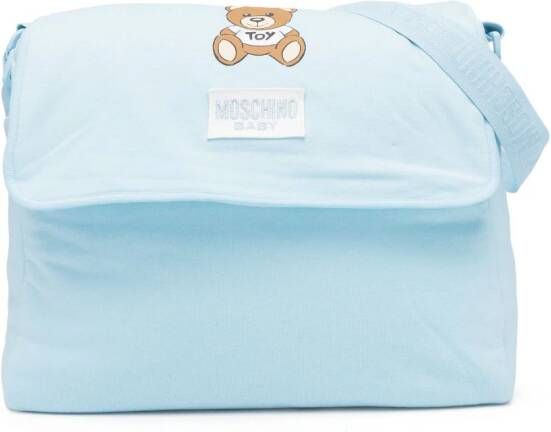 Moschino Kids Luiertas met logoprint Blauw