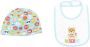 Moschino Kids Muts en slabbetje met logoprint Blauw - Thumbnail 1