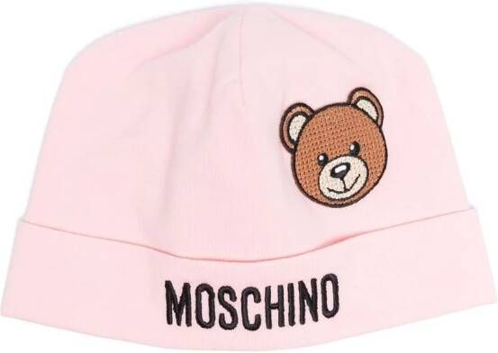 Moschino Kids Muts met geborduurd logo Roze