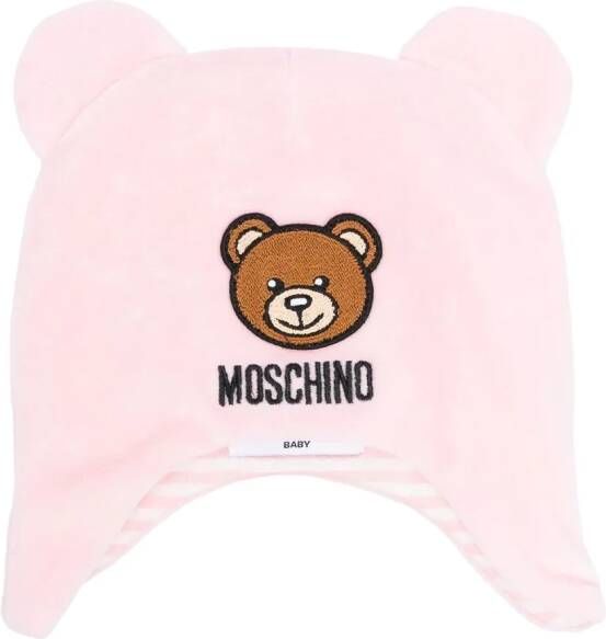 Moschino Kids Muts met geborduurd logo Roze