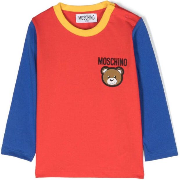 Moschino Kids Poloshirt met colourblocking Rood