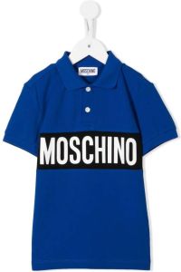 Moschino Kids Poloshirt met logoprint Blauw