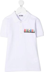 Moschino Kids Poloshirt met logoprint Wit
