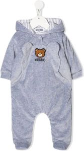 Moschino Kids Pyjama met geborduurd logo Grijs
