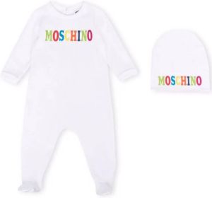 Moschino Kids Pyjama met logo Wit